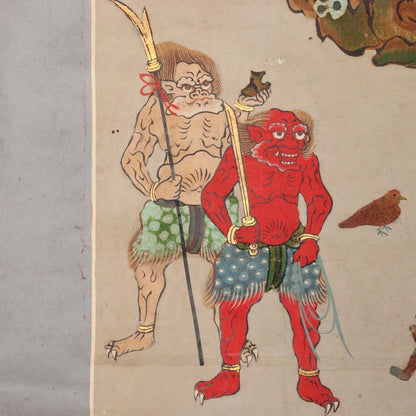 Japanese Kakejiku hanging scroll Buddhist Art Emakimono of Shōmen Kongō  ASO358