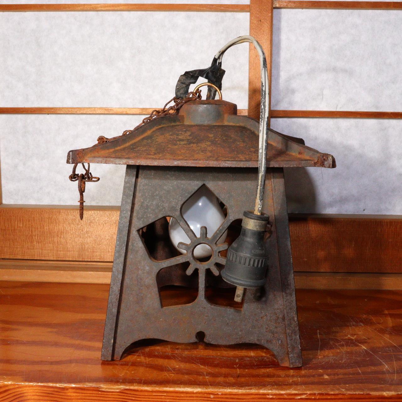 Japanese Vintage Iron lantern temple Hanging lantern Buddhism BOS790