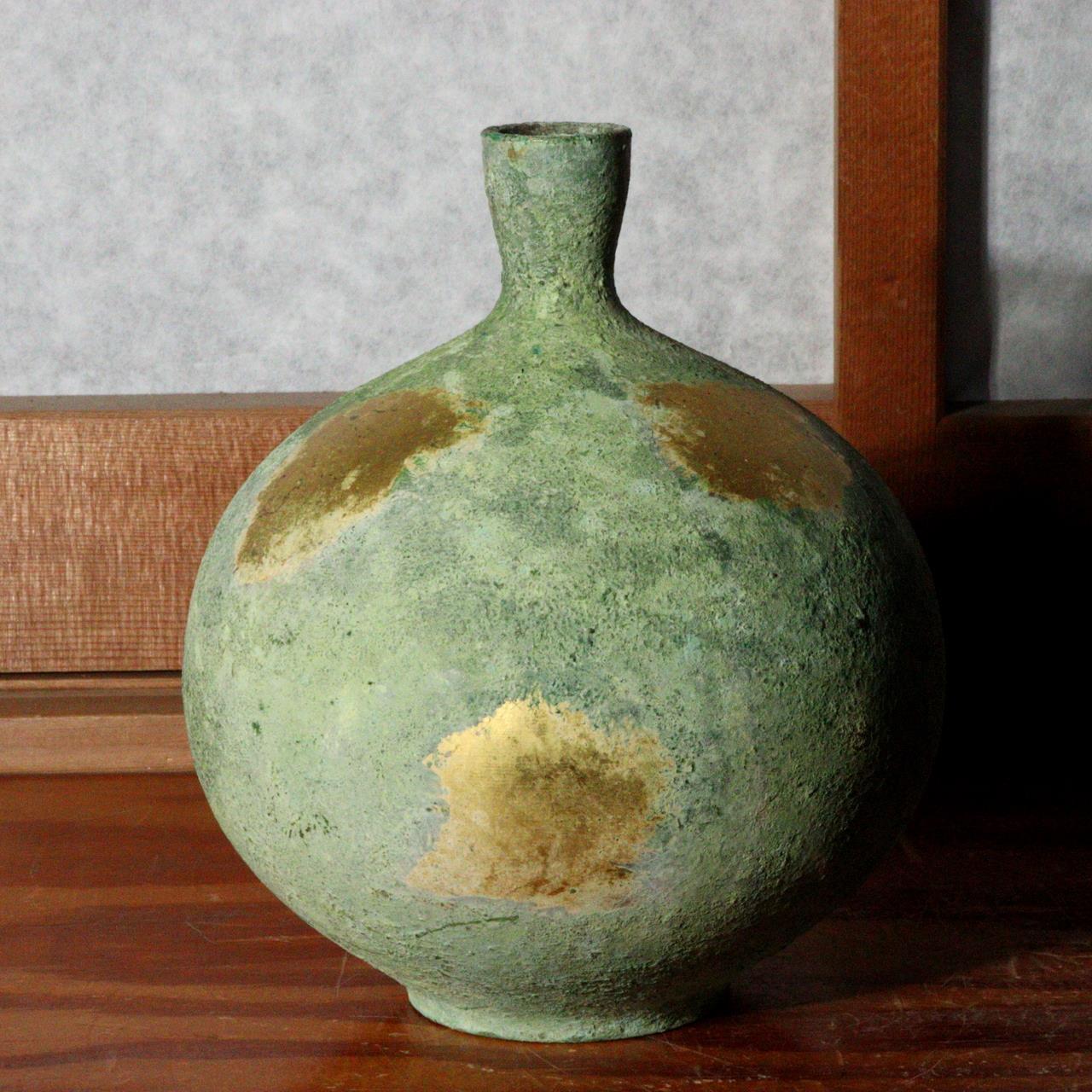 Japanese Bronze Single Flower Vase Takaoka doki BV494