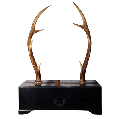 Japanese wooden Sword Rack Stand Deer antlers Kazuno Drawer Meiji era SWR348
