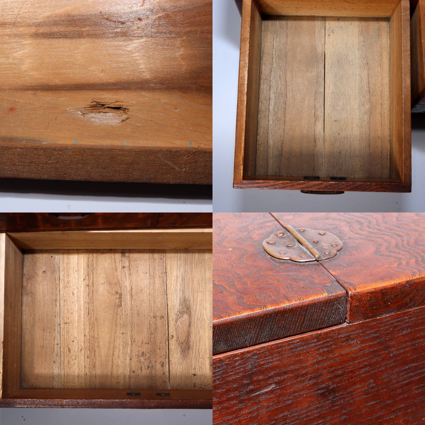 Japanese Vintage Wooden Drawer Sewing Box Tansu Chest Haribako WBX289