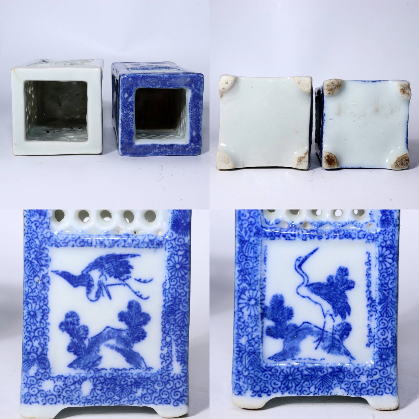 Set of 8 Antique Japanese Imari & Hirado Porcelain Pen Holders and Bud Vases