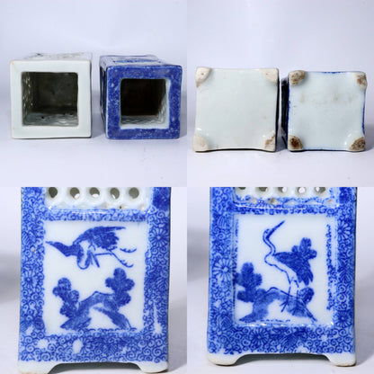 Set of 8 Antique Japanese Imari & Hirado Porcelain Pen Holders and Bud Vases