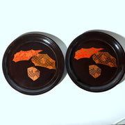 Set of 5 Japanese Lacquer Plates Juganji Temple Maki-e Gold Urushi Serving Set9