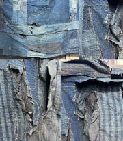 Authentic Antique Japanese Boro Textile - Indigo Patched Sashiko Cotton4