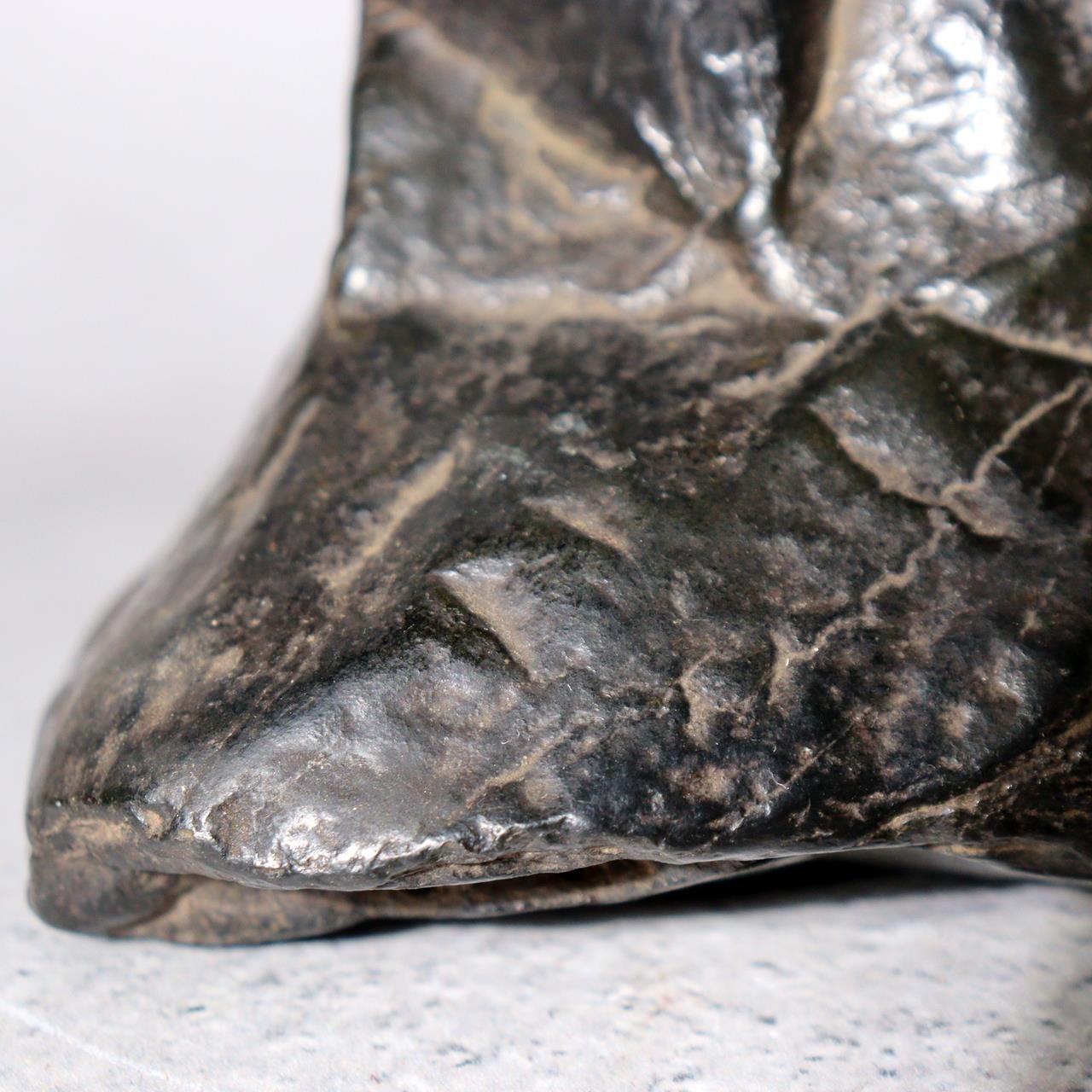 Japanese Suiseki Viewing Stone Black Mountain Peak Yamagata-ishi White Veins9