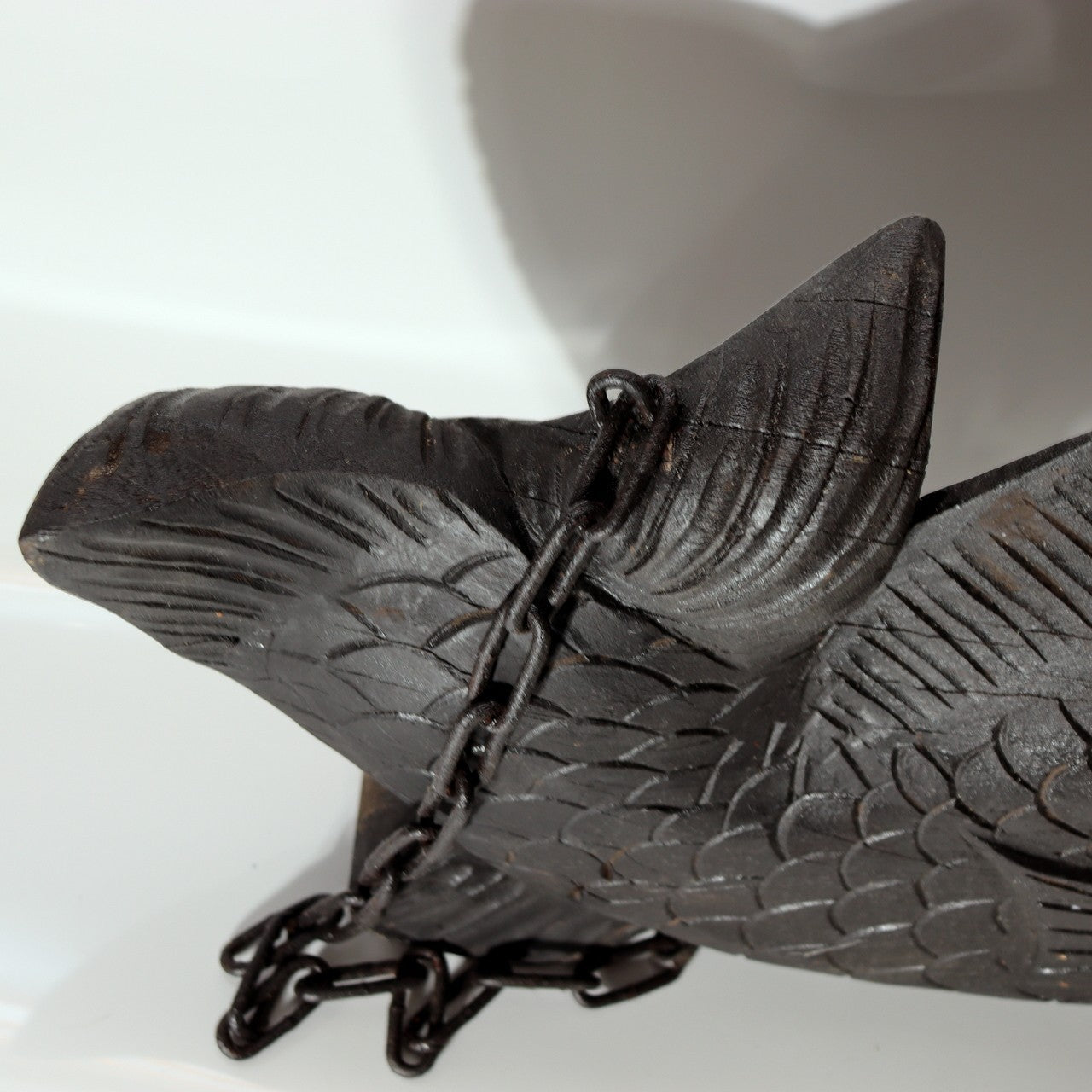 Japanese Wood Carved Tai Sea Bream Fish Jizaikagi Yokogi Hearth Hook WO54111