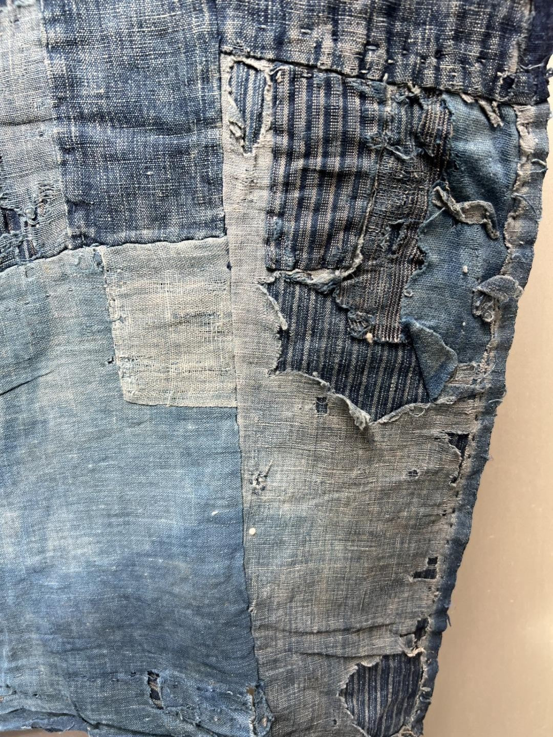 Authentic Antique Japanese Boro Textile - Indigo Patched Sashiko Cotton10