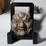 Antique Japanese Ceramic Noh Mask Style Wall Masks Hannya & Beshimi Pair c.194013