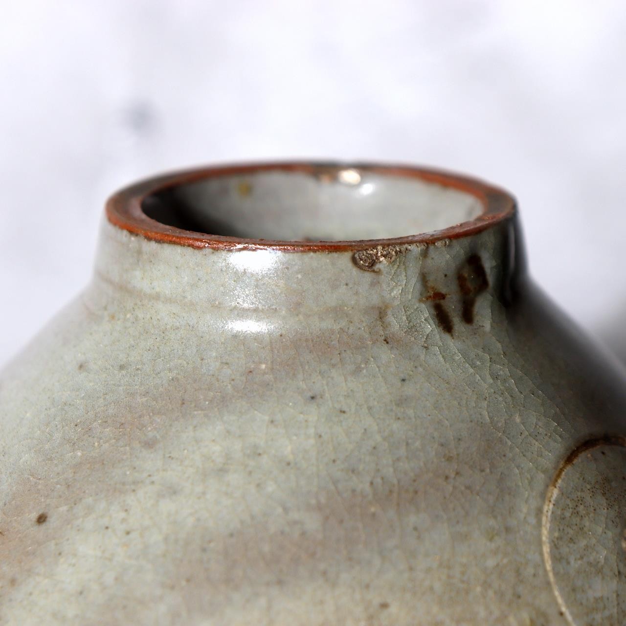 Edo Period Matsushiro-yaki Tea Bowl - Goryeo Celadon Style - Mismatched PCP2885