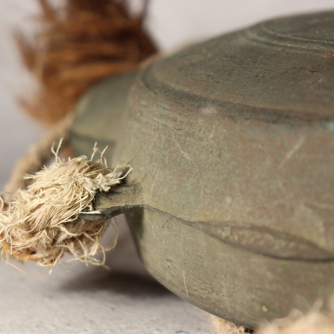 Japanese Antique Bronze Gong Waniguchi Temple Shrine Bell Meiji Era 22cm BOS99811