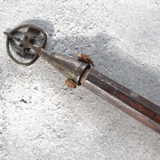 Antique Japanese Buddhist Hand Shakujo Staff Wooden Handle Vajra Motif Edo Meiji3