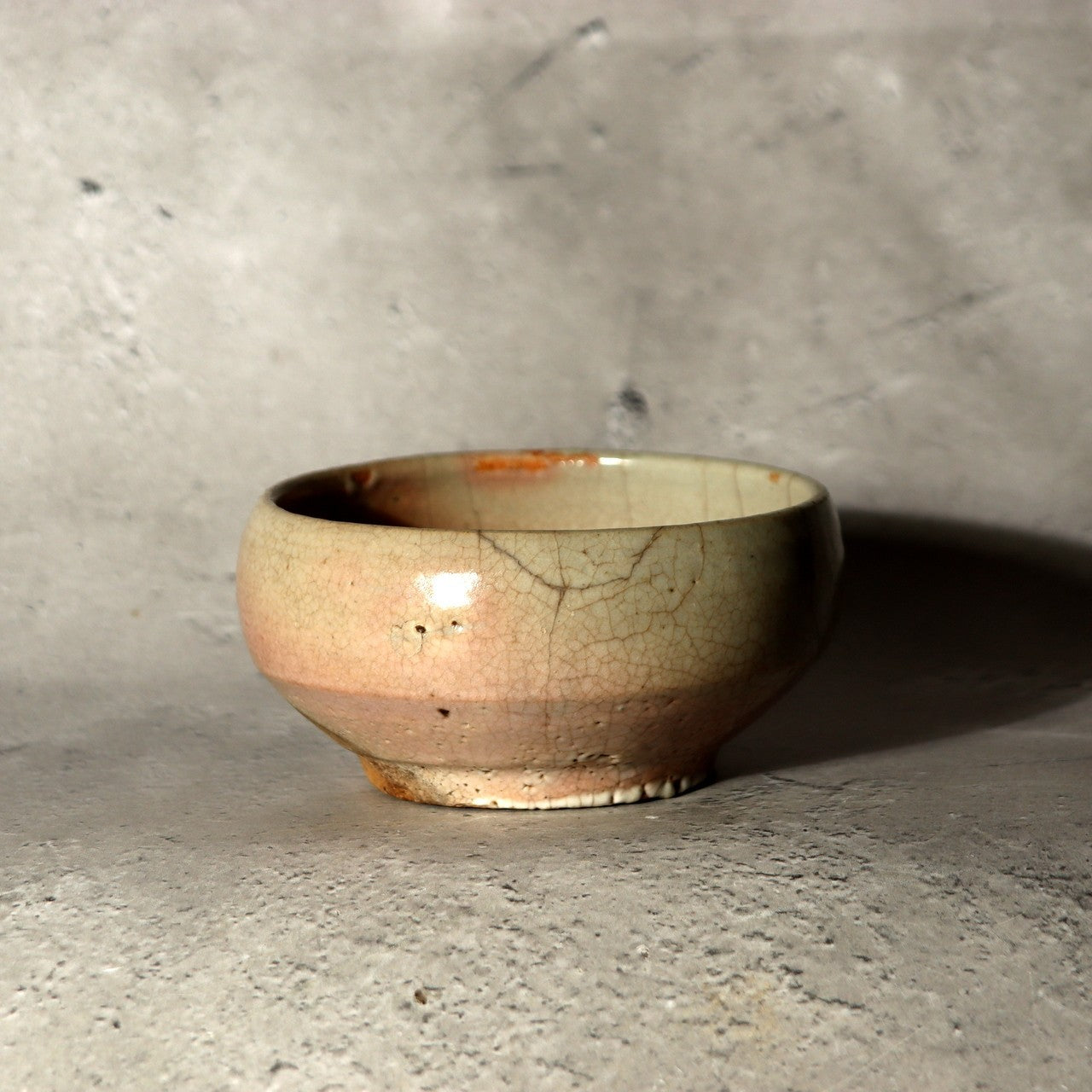 Antique Korean Bowl Joseon Dynasty 17th C Katade Hard Glaze Sake Cup Tea KRS1741