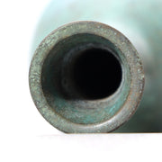 Vintage Japanese Seidou Bronze Vase - Turquoise Green Patina - Signed Tomobako8