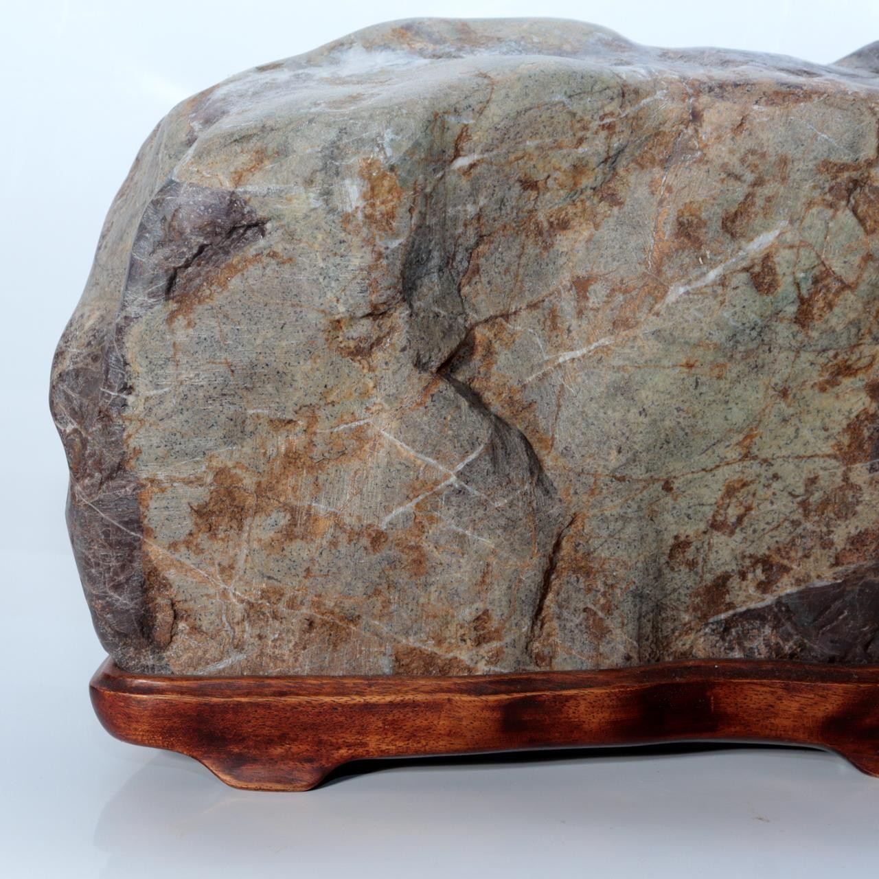 Japanese Natural Chrysanthemum Stone Kikuka-seki Neodani Gifu with Daiza SS23612