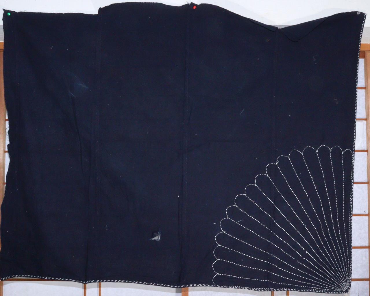 Antique Sashiko Fabric Aizome Furoshiki embroidery Boro Kire Japanese RKW1141