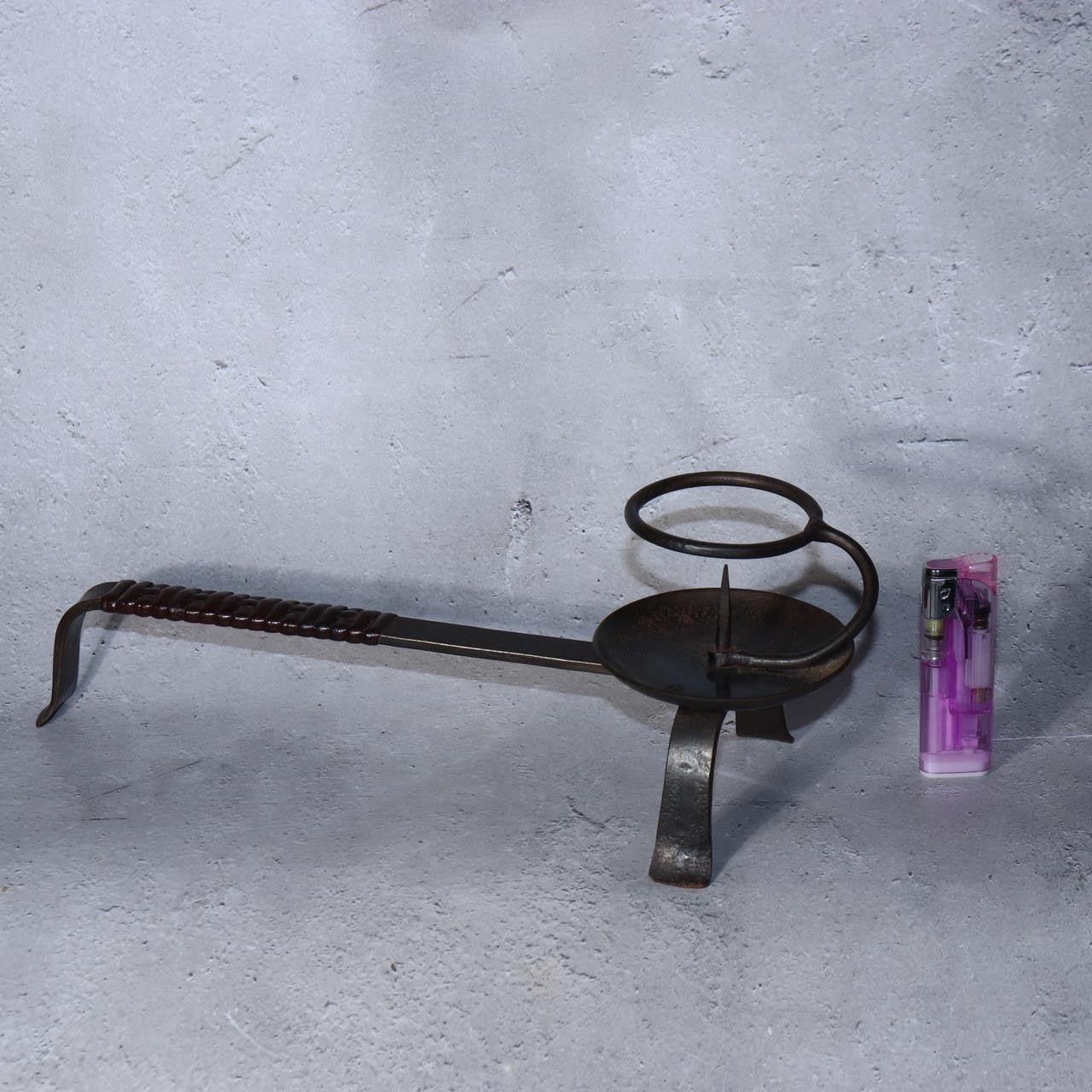 Masterpiece Hand-Forged Iron Candlestick Izumo Swordsmith Hiromitsu Signed Japan8