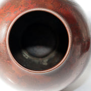 Vintage Japanese Copper Vase Silver Inlay Angelfish Motif Bronze BV7858