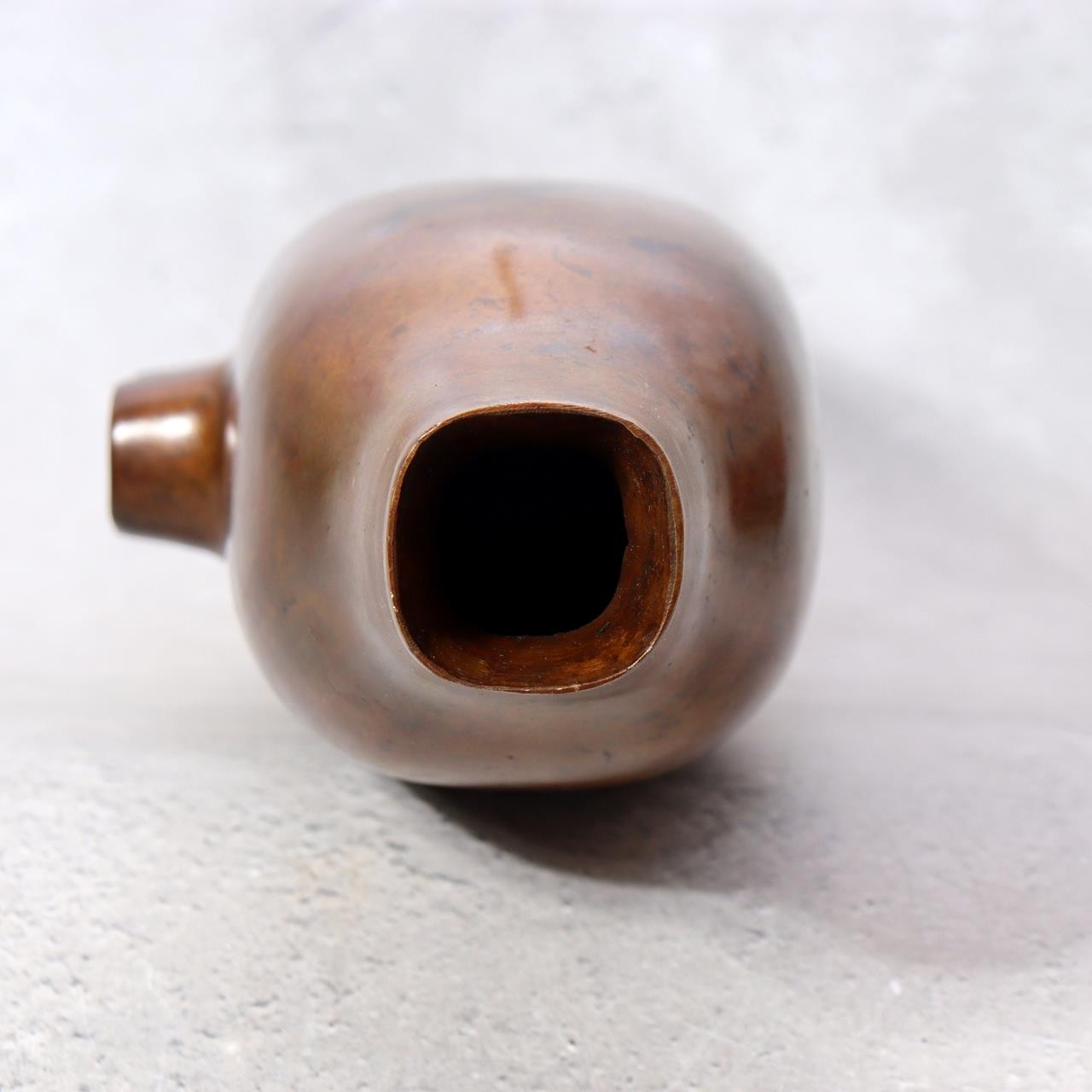 Vintage Japanese Modernist Bronze Vase  Brutalist Industrial Sculpture 1.8kg11