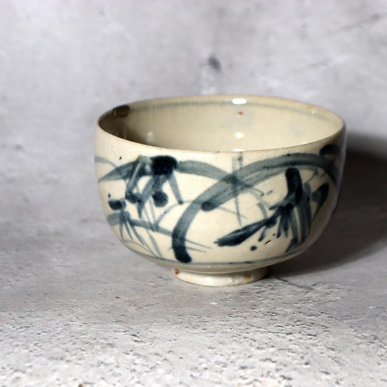 Antique Imari Hasami Kurawanka Ware Small Tea Cup Fluid Flora Kintsugi Edo12
