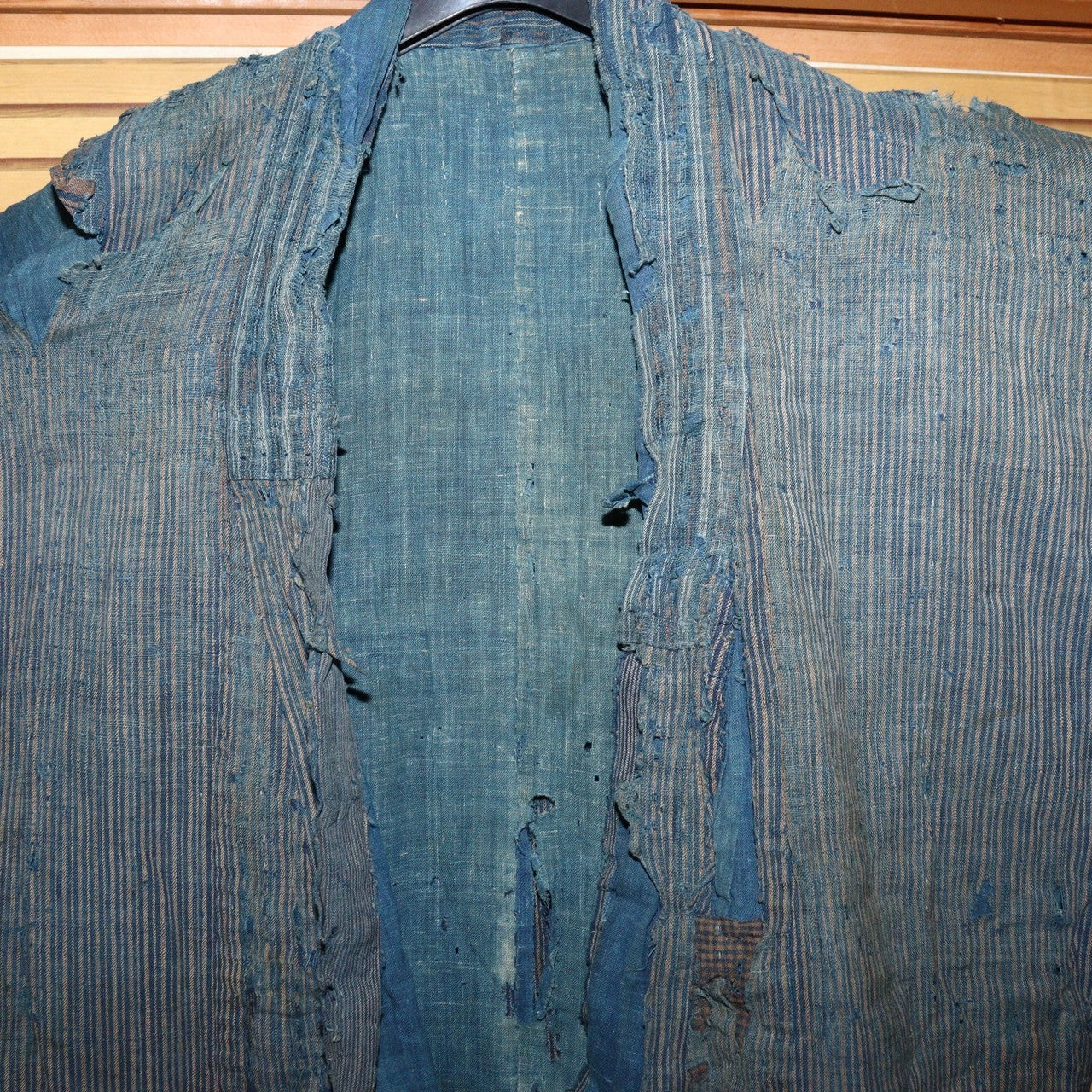 Antique Japanese Boro Indigo Cotton Kimono Noragi Jacket Late Edo Meiji BRKW16812