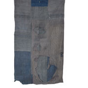 Antique Japanese Boro Indigo Fabric Patchwork Ranru Cotton Textile Rug BRKW1610