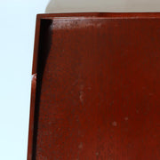 Japanese Vintage Lacquer Tray Obon Square Set of 5 Simple Wood Grain Reddish Bro8
