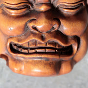 Japanese Carved Boxwood Mask Netsuke Buaku Kyogen Signed Jiro NW2727