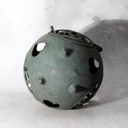 Japanese Vintage Bronze Spherical Hanging Lantern Openwork with Chain BOSa586