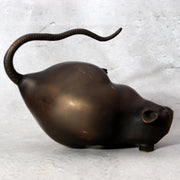 Vintage Japanese Bronze Rat Figurine - Nezumi by Seisai - Signed Tomobako 1.4kg6