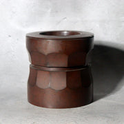 Vintage Japanese Bronze Ikebana Vase Okubo Yuko Shobisai Two-Piece1