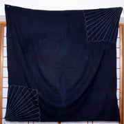 Japanese Fan patterm Vintage Sashiko Fabric Aizome Furoshiki embroidery Boro6