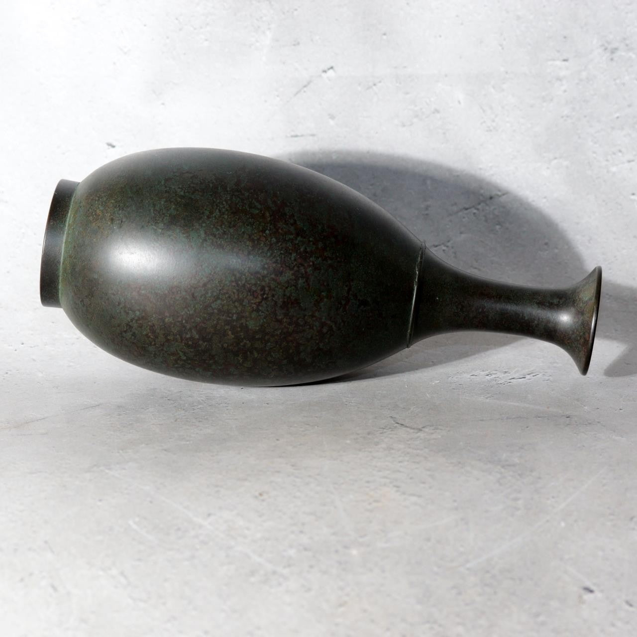 Japanese Cast Bronze Karakane Vase Shoei Kanamori Tomobako BV76915