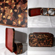 ​Antique Japanese Maki e Lacquer Nobento Sageju Picnic Set Tin Flasks WO63613