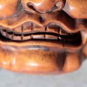 Japanese Carved Boxwood Mask Netsuke Buaku Kyogen Signed Jiro NW27213