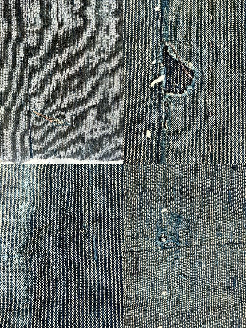 Antique Japanese Boro Kofu Thick Layered Cotton Indigo Textile Rug12