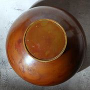 Japanese Hanshido Mottled Purple Bronze Vase Ikebana Vessel 23.5cm6
