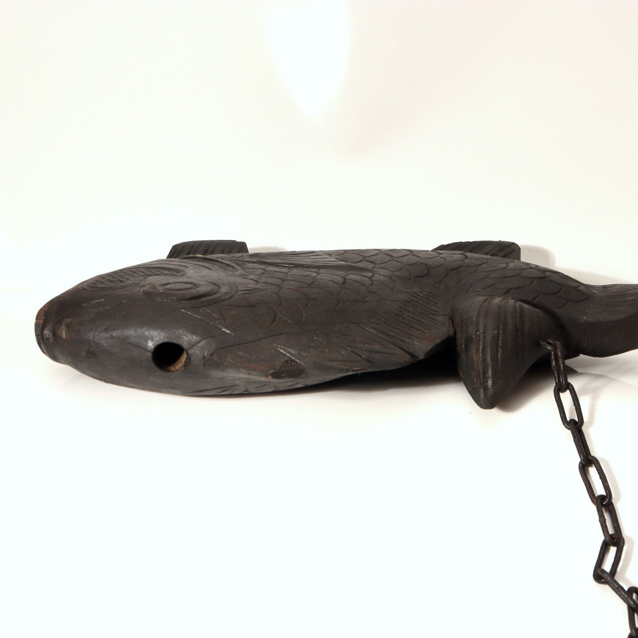 Japanese Wood Carved Tai Sea Bream Fish Jizaikagi Yokogi Hearth Hook WO54116