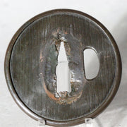 Antique Japanese Samurai Sword Guard Tsuba Fukurin Rim Ko-Kinko Style STO881