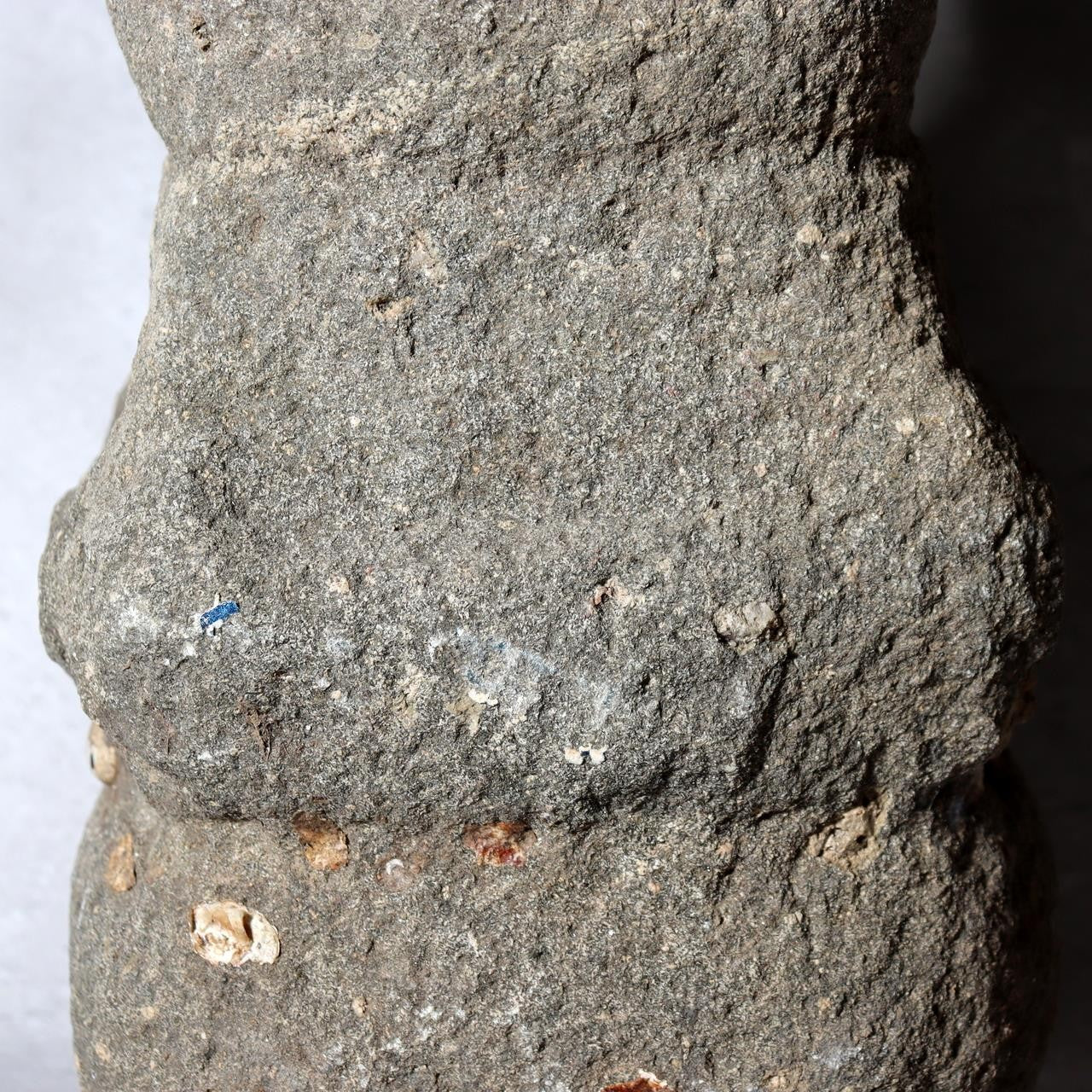 Antique Japanese Stone Gorinto Five-Element Pagoda Edo Period Maritime Shells13