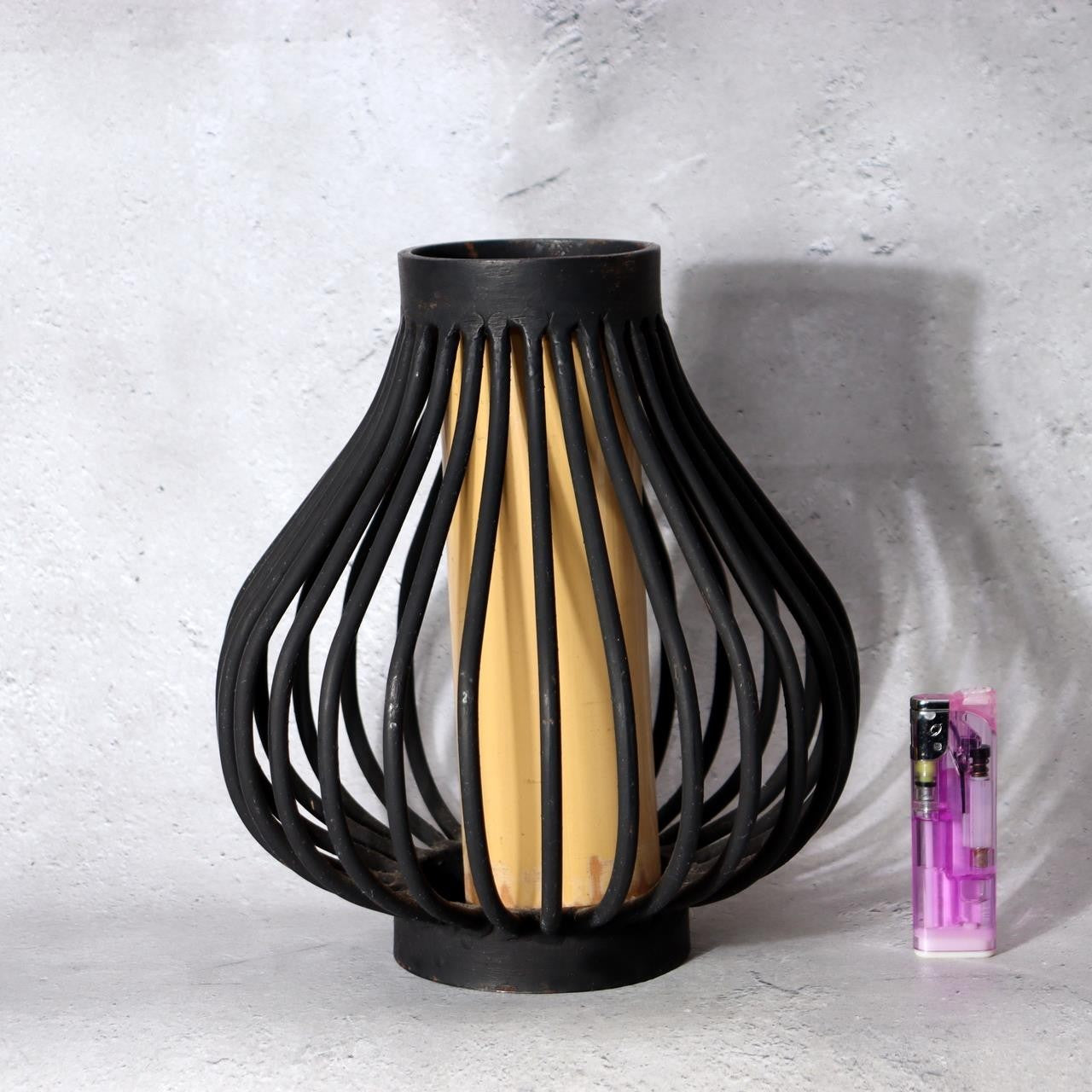 Artistic Japanese Iron Vase "Paris no Mado" (Window of Paris) - Modernist Ikeban3