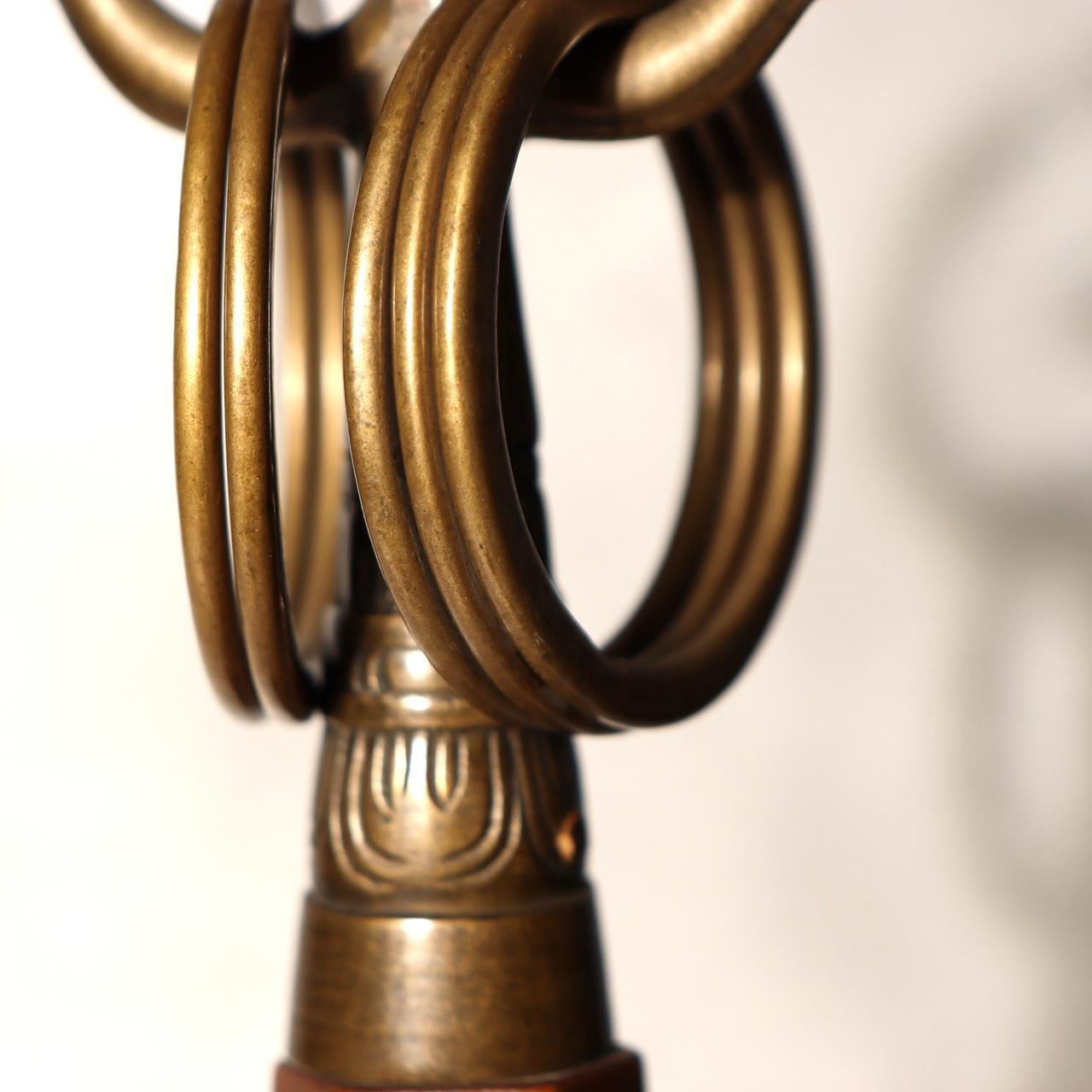Vintage Japanese Buddhist Shakujo Handheld Monk Staff Brass Wood Ritual Tool5
