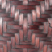 Vintage Japanese Bamboo Woven Rectangular Box Set of 2 Geometric Pattern Basket11