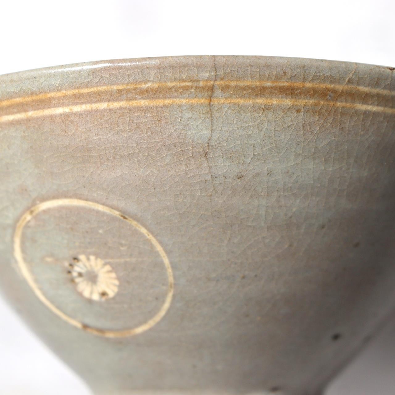 Edo Period Matsushiro-yaki Tea Bowl - Goryeo Celadon Style - Mismatched PCP28812