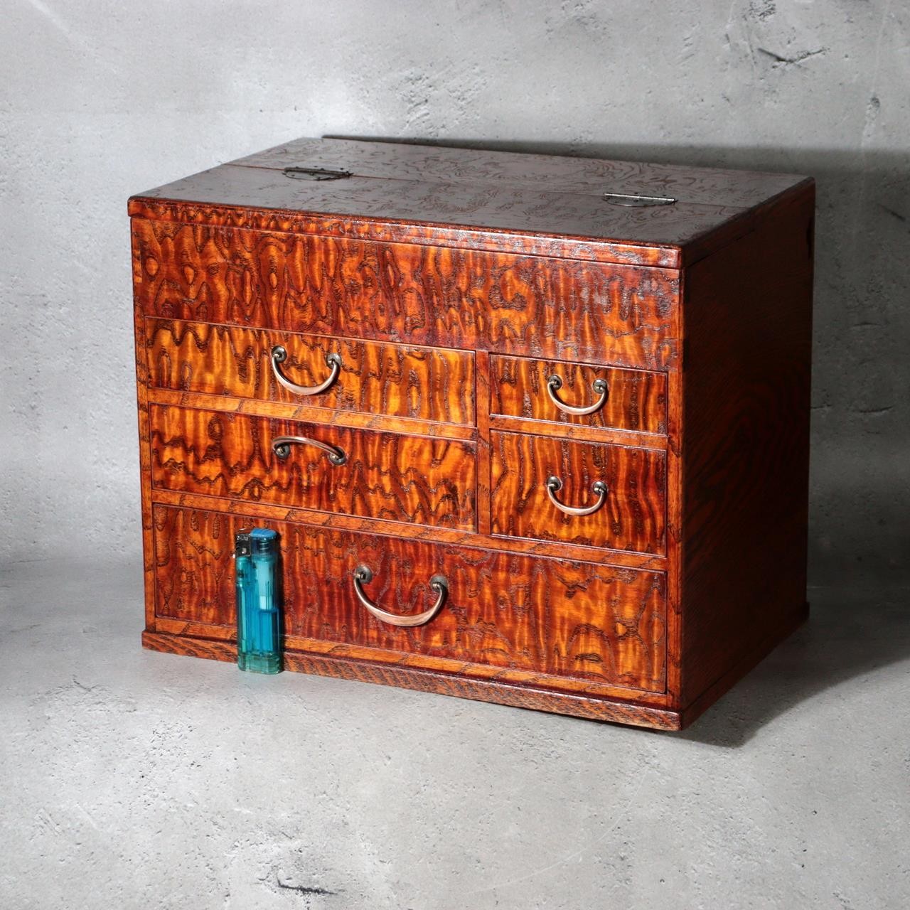 Vintage Japanese Tamamoku Wood Haribako Sewing Box Ko dansu WO6280