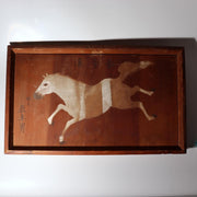 Japanese Antique 20.5in Ema Votive Tablet Horse Painting Wood Shrine Art Temple8