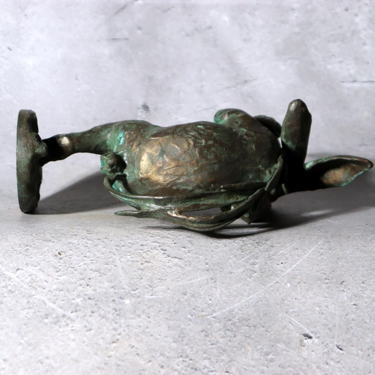 Japanese Bronze Rabbit Statue Masashi Natorigawa Dancing Pose BOSa656
