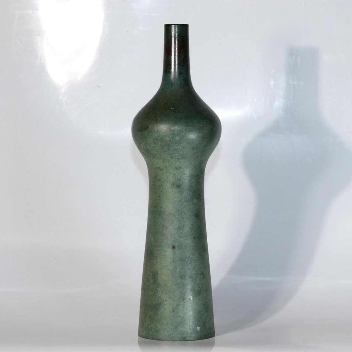 Vintage Japanese Copper Flower Vase Unique Shape Suibyo Water Jug0