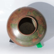 Japanese Vintage Cast Bronze Vase Signed Hosei Mottled Patina Tomobako BV7649