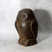 Japanese Bronze Owl Figurine Statue Okimono Hiromu Kojima 1982 Coin Bank BOSa652